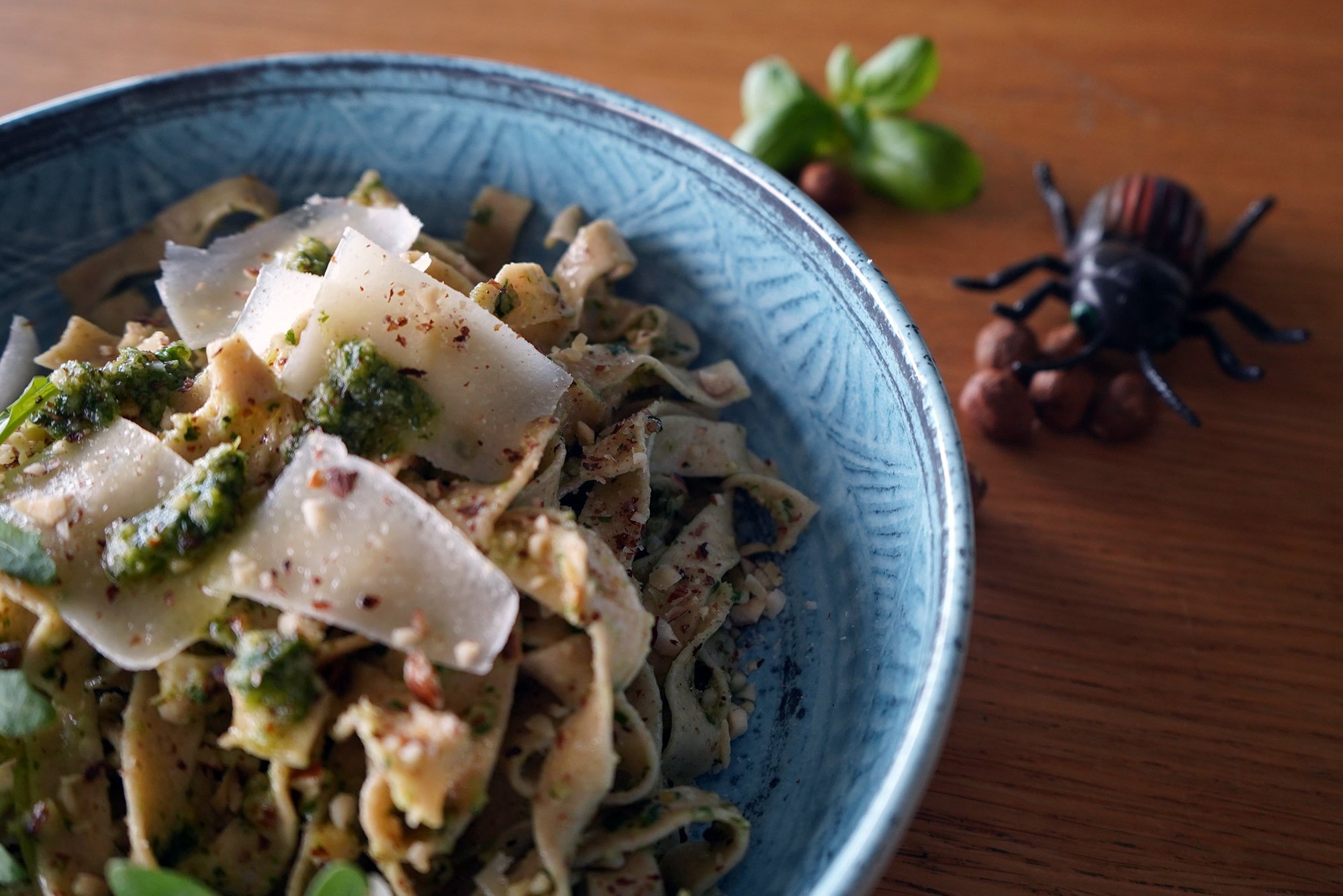 Teller mit Insektenpasta